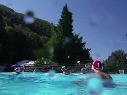 HD: Slo-Mo Shot of Young Adults Playing Water Polo Stock Footage