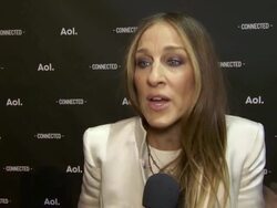INTERVIEW - Sarah Jessica Parker -  2014 AOL NewFronts at the Duggal Greenhouse Stock Footage