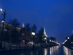 View of Alexander Garden at night Stock Footage