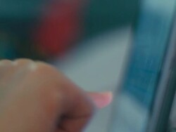 Reading on tablet Stock Footage