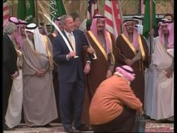 WRAP Bush in roundtable meeting with business leaders ADDS palace visit News Clip