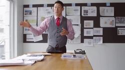 MS TU Businessman explaining project in office conference room Stock Footage
