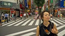 Japanese Woman Crosswalk Tokyo Japan Stock Footage