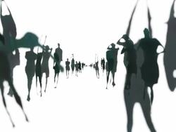 HUMAN SHAPES - ZOOM IN STANDARD_WIDE ANGLE. DARKEN (seamless loopable) Stock Footage