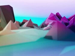 Multicolored cartoon mountains loopable panorama Stock Footage
