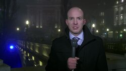 HD: Live Report In The Financial District Stock Footage