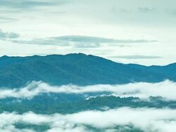 Moving clouds and fog in the mountains, (Time lapse) Stock Footage
