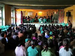 Spelling competition being held in a classroom, Ura School, Ura valley, Bumthang, Bhutan, Asia Stock Footage