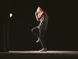 Low move. Girl dancing in theater. Stock Footage