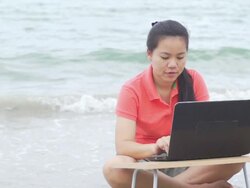 Notebook user lifestyle : HD Slow motion Stock Footage