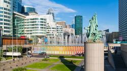 Skyscraper city of La Defense, Paris, France, Europe - Time lapse Stock Footage