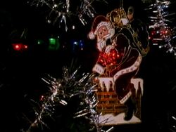 Santa Claus decoration and Christmas lights Stock Footage