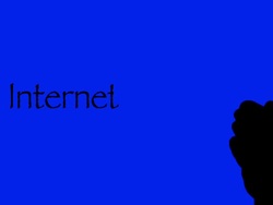 Silhouette persons hand over internet marketing Writing animation blue background Stock Footage