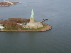 HD AERIAL: The Statue of LIberty Stock Footage