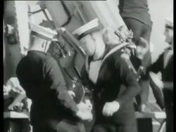 Sailors prepare and fire the big battleship guns, Malta, 1939 Stock Footage