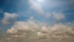 4K:Blue sky and white cloudy video movement background Stock Footage