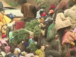 People marketing food in the street Stock Footage