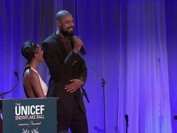 SPEECH - Tyson Chandler and Kimberly Chandler hosts auction at The Ninth Annual UNICEF Snowflake Ball at Cipriani, Wall Street Stock Footage
