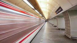 Commuters board a train from an underground station. Stock Footage