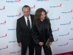 Tommy Mottola and singer Tamia at Tony Bennett's 85th birthday celebration 09/18/11 Stock Footage