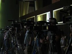 ATMOSPHERE: Press Conference Arrivals: The Reluctant Fundamentalist: 69th Venice Film Festival on August 29, 2012 in Venice, Italy (Footage by WireImage Video/Getty Images) Stock Footage