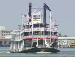 WS Steam boat crusise on river / New Orleans, Louisiana, United States Stock Footage