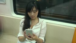 Woman using smart phone in subway Stock Footage