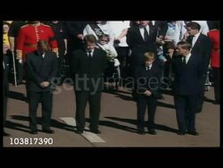 Princess Diana's Funeral Cortege inc the Princes News Clip