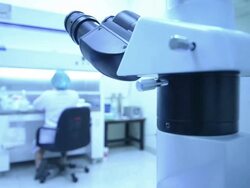 Scientist working at laboratory Stock Footage