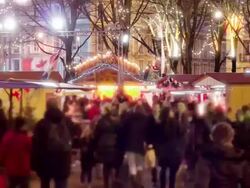 European Christmas market Stock Footage