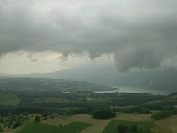 WS AERIAL View of Landscape Near Attignat-Oncin / Rhone Alpes, France Stock Footage