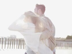 Couple at beach Stock Footage