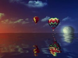 full moon and hot air balloons Stock Footage