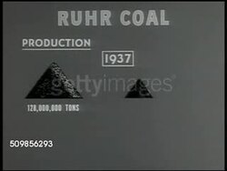 1946: BRITISH ZONE, GERMANY: RUHR DISTRICT: WS EXT Krupp steel mill w/ railroad cars moving FG. WS Open loaded coal cars moving in mill yard. Instructional Video