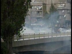 KOSOVO: PEACEKEEPERS CLASH WITH ETHNIC ALBANIANS News Clip