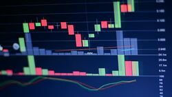 Stock market graph and tecnical analysis stock Stock Footage