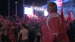 CLEAN : Thousands of pro Erdogan supporters on Taksim Square News Clip