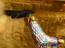 The Blue demon guard in Wat Phra Kaew Stock Footage