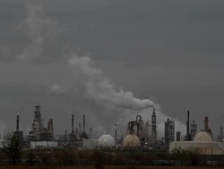 Oil Refinery Wide Stock Footage