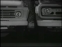 Montage: 1963 Chevy vs. Ford big truck comparison Stock Footage