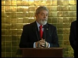 Lula reacts after announcement of election run off News Clip
