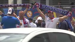Slovakian Football Fans Arriving for Euro 2016 match against Russia News Clip