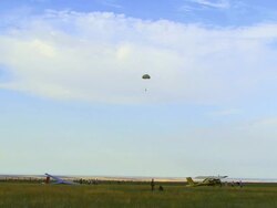 Landing Parachutist Stock Footage
