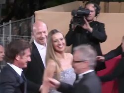 Roberta Armani, Designer Giorgio Armani, actor Sean Penn, Paul Haggis, Thierry Fremaux and Petra Nemcova at Reality Premiere: 65th Cannes Film Festival at Palais des Festivals on May 18, 2012 in Cannes, France (Footage by WireImage Video/Getty Images) Stock Footage