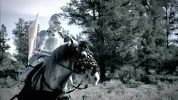 A knight and his horse prepare for a joust. Stock Footage