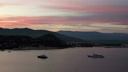 C&#244;te d'Azur Sunset Zoom Stock Footage