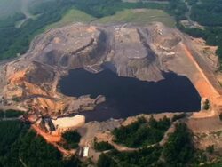 Aerial View of Strip Mine Stock Footage