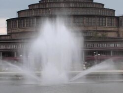 Great Park near famous People's Hall in Wroclaw, Poland Stock Footage