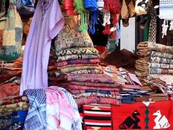 Carpets and rugs Kiosk Stock Footage