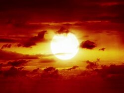 Beautiful HD sunrise with big bouncing sun Stock Footage